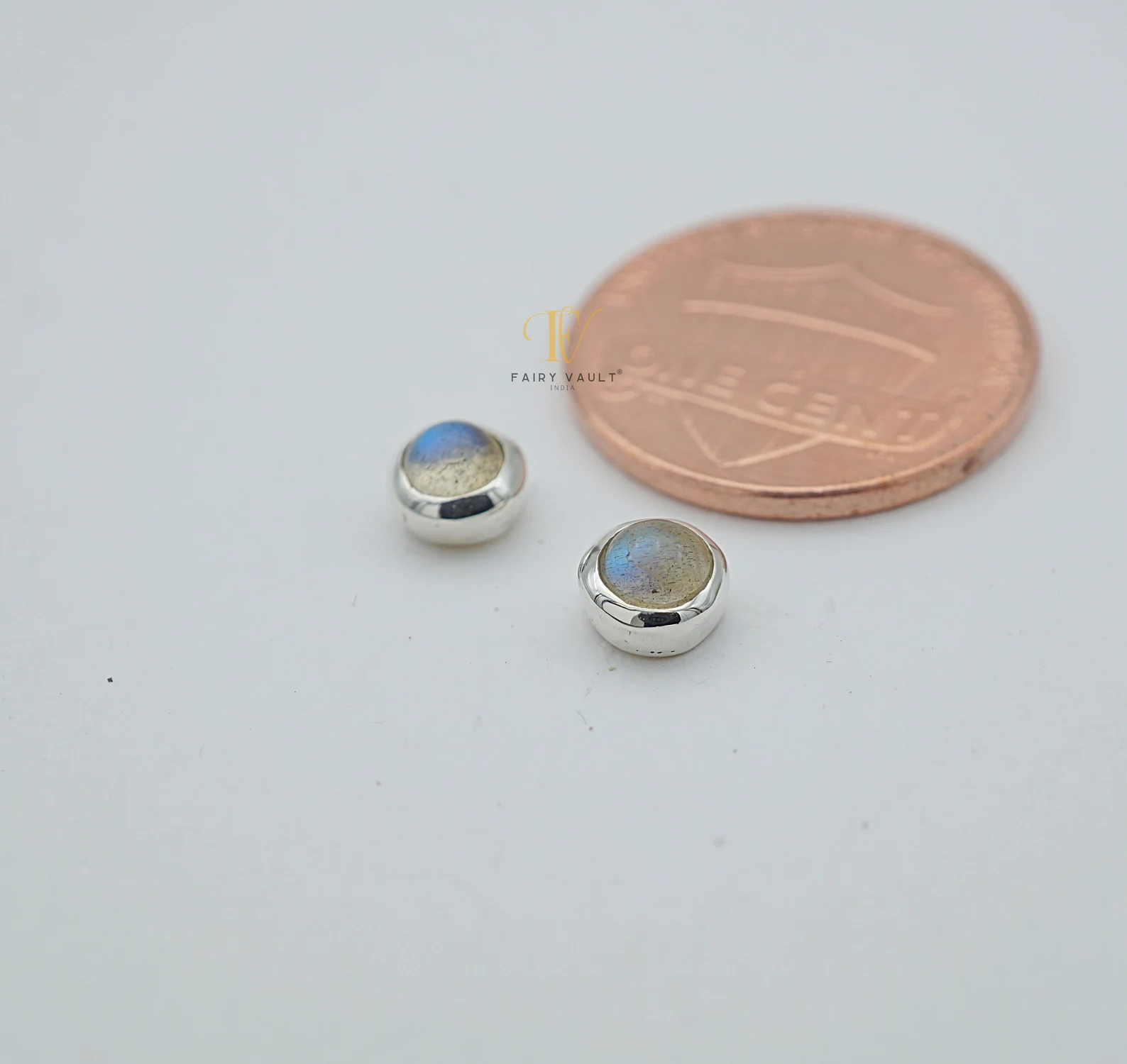 Rainbow Moonstone Micro Stud Earrings