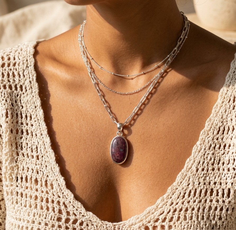 Ruby Oval Pendant