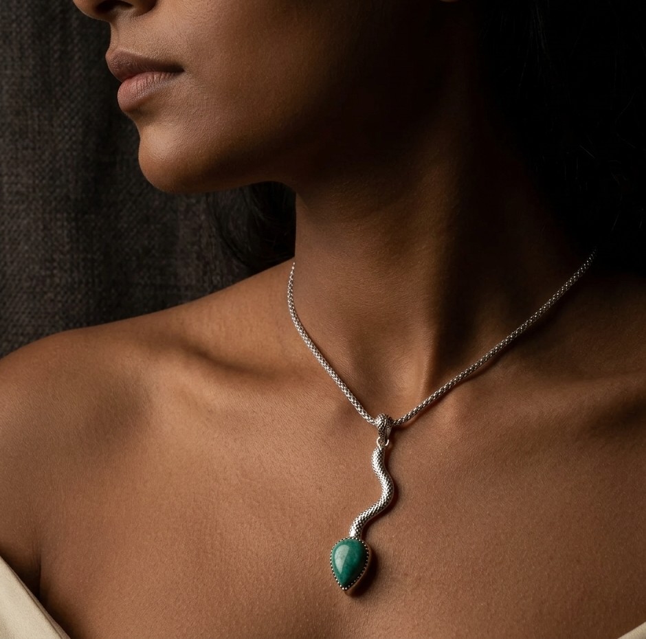 Turquoise Snake Pendant