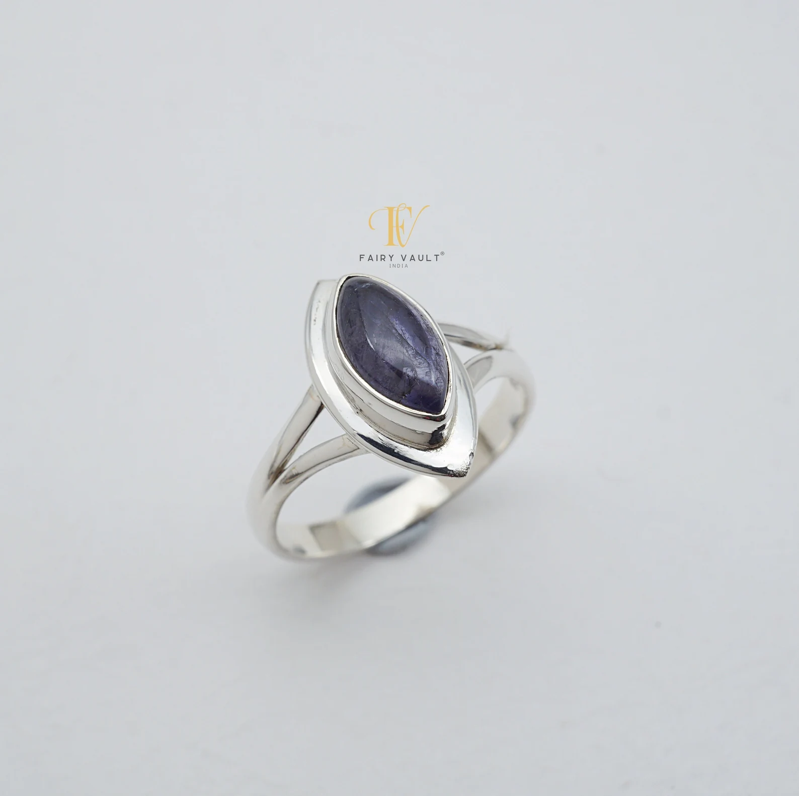 Iolite Marquise Split Band Ring